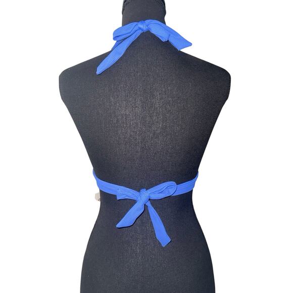 NWT! Becca Modern Edge Halter Swimsuit Top in Cornflower - Size Small - Picture 7 of 9